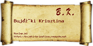 Bujáki Krisztina névjegykártya