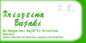 krisztina bujaki business card